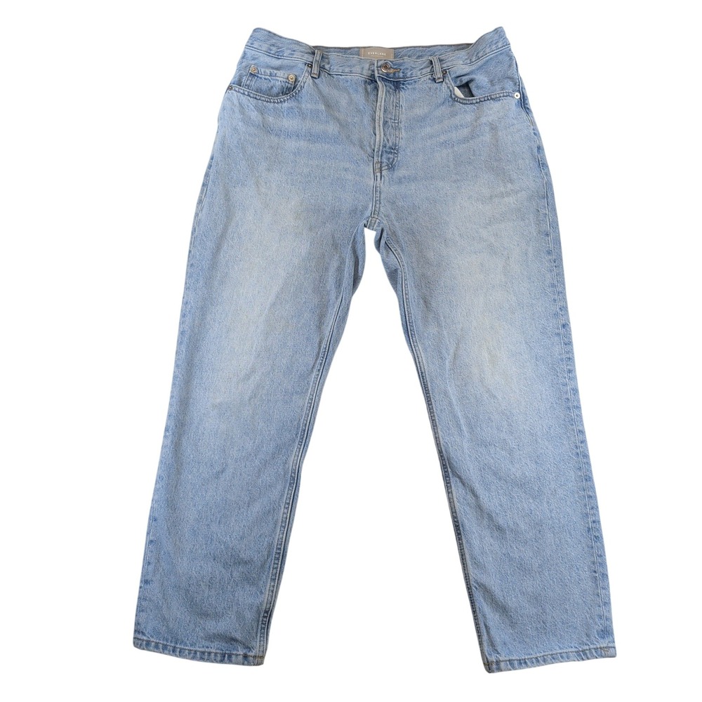 Everlane The Cheeky Jean Light Wash High Rise Straight Leg Crop Denim 32